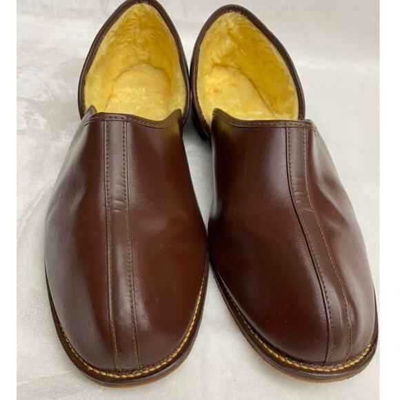 Beautiful vintage men\'s slippers with fleece lining Sz 13 main image 5